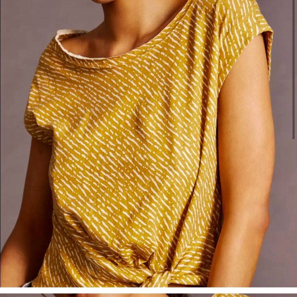 Anthropologie Side-Tie Crop Tee